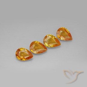 3.19ctw Natural Laranja escuro-dourado Safira, Formato de pêra, VVS-VS