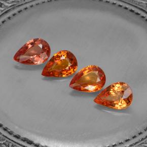 Pedras preciosas de safira laranja natural de 2,99 ct, formato de pêra, VVS-VS
