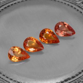 Pedras preciosas de safira laranja natural de 2,99 ct, formato de pêra, VVS-VS