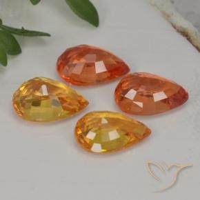Pedras preciosas de safira laranja natural de 3,85 ct, formato de pêra, VVS-VS