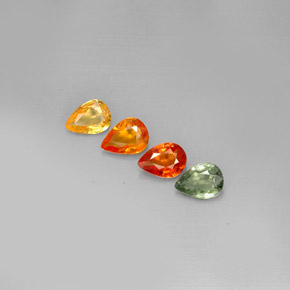 Pedras preciosas de safira multicolorido natural de  ct, formato de pêra, VVS-VS