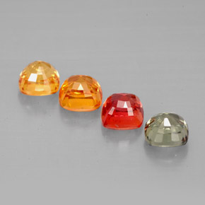 Pedras preciosas de safira multicolorido natural de 2,79 ct, almofada cortada, VVS-VS