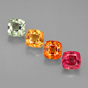 Pedras preciosas de safira multicolorido natural de  ct, almofada cortada, VVS-VS