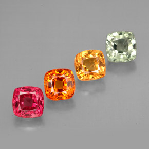Pedras preciosas de safira multicolorido natural de  ct, almofada cortada, VVS-VS