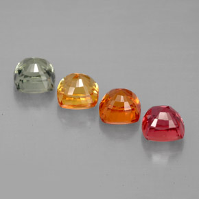 Pedras preciosas de safira multicolorido natural de  ct, almofada cortada, VVS-VS
