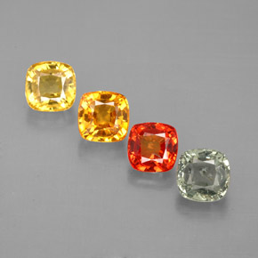 Pedras preciosas de safira multicolorido natural de  ct, almofada cortada, VVS-VS