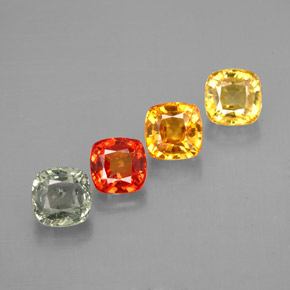 Pedras preciosas de safira multicolorido natural de  ct, almofada cortada, VVS-VS