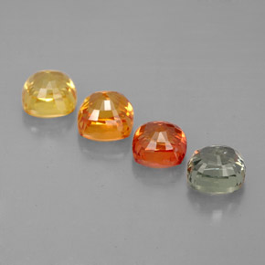 Pedras preciosas de safira multicolorido natural de  ct, almofada cortada, VVS-VS