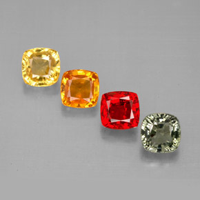 Pedras preciosas de safira multicolorido natural de  ct, almofada cortada, VVS-VS