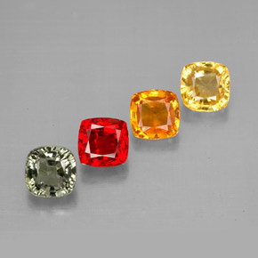 Pedras preciosas de safira multicolorido natural de  ct, almofada cortada, VVS-VS