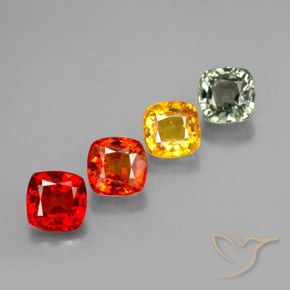 Pedras preciosas de safira multicolorido natural de 2,67 ct, almofada cortada, VVS-VS