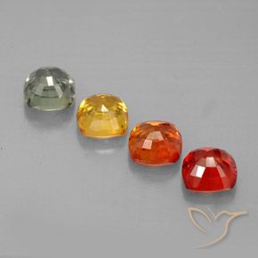 Pedras preciosas de safira multicolorido natural de 2,67 ct, almofada cortada, VVS-VS
