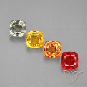 Pedras preciosas de safira multicolorido natural de 2,87 ct, almofada cortada, VVS-VS