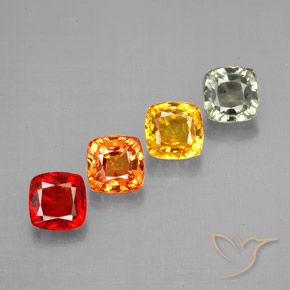Pedras preciosas de safira multicolorido natural de 2,87 ct, almofada cortada, VVS-VS