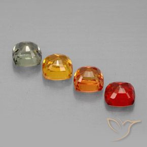 Pedras preciosas de safira multicolorido natural de 2,87 ct, almofada cortada, VVS-VS