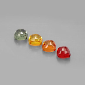 Pedras preciosas de safira multicolorido natural de 2,70 ct, almofada cortada, VVS-VS