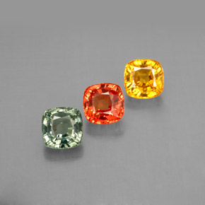 Pedras preciosas de safira multicolorido natural de  ct, almofada cortada, VVS-VS