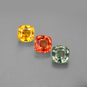Pedras preciosas de safira multicolorido natural de  ct, almofada cortada, VVS-VS