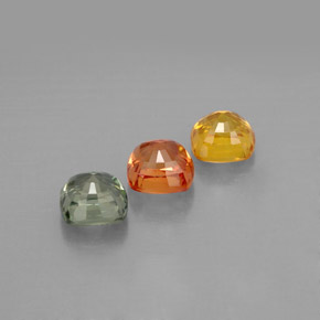 Pedras preciosas de safira multicolorido natural de  ct, almofada cortada, VVS-VS