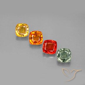 Pedras preciosas de safira multicolorido natural de 2,54 ct, almofada cortada, VVS-VS