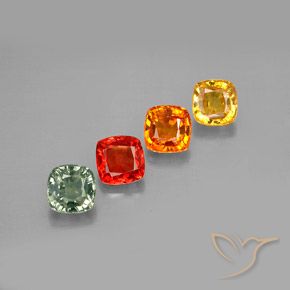 Pedras preciosas de safira multicolorido natural de 2,54 ct, almofada cortada, VVS-VS