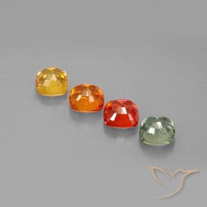 Pedras preciosas de safira multicolorido natural de 2,54 ct, almofada cortada, VVS-VS