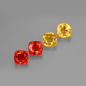 Pedras preciosas de safira multicolorido natural de  ct, almofada cortada, VVS-VS