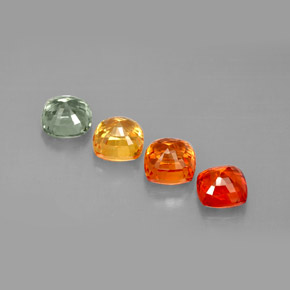 Pedras preciosas de safira multicolorido natural de 2,79 ct, almofada cortada, VVS-VS