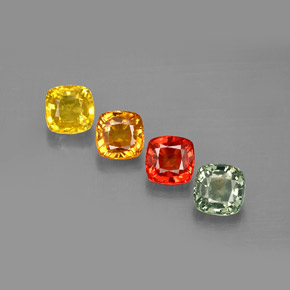 Pedras preciosas de safira multicolorido natural de  ct, almofada cortada, VVS-VS