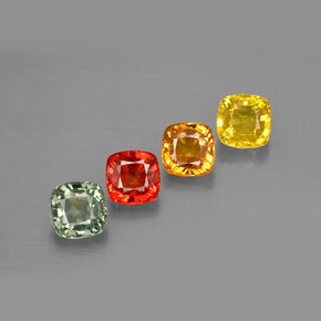Pedras preciosas de safira multicolorido natural de  ct, almofada cortada, VVS-VS