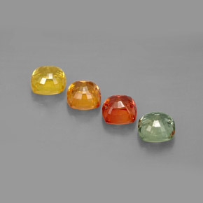 Pedras preciosas de safira multicolorido natural de  ct, almofada cortada, VVS-VS