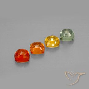 Pedras preciosas de safira multicolorido natural de 2,64 ct, almofada cortada, VVS-VS