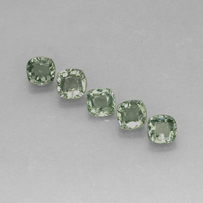 Pedras preciosas de safira verde natural de  ct, almofada cortada, VS