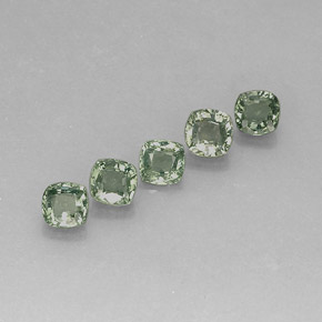 Pedras preciosas de safira verde natural de  ct, almofada cortada, VS
