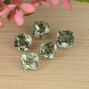 Pedras preciosas de safira verde natural de 3,80 ct, almofada cortada, VVS-VS