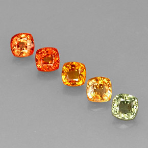 Pedras preciosas de safira multicolorido natural de 3,59 ct, almofada cortada, VVS-VS
