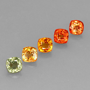 Pedras preciosas de safira multicolorido natural de 3,59 ct, almofada cortada, VVS-VS