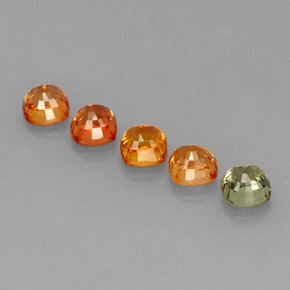 Pedras preciosas de safira multicolorido natural de 3,59 ct, almofada cortada, VVS-VS