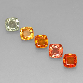 Pedras preciosas de safira multicolorido natural de  ct, almofada cortada, VVS-VS