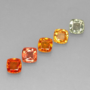 Pedras preciosas de safira multicolorido natural de  ct, almofada cortada, VVS-VS