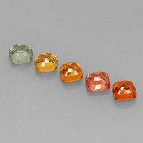 Pedras preciosas de safira multicolorido natural de  ct, almofada cortada, VVS-VS