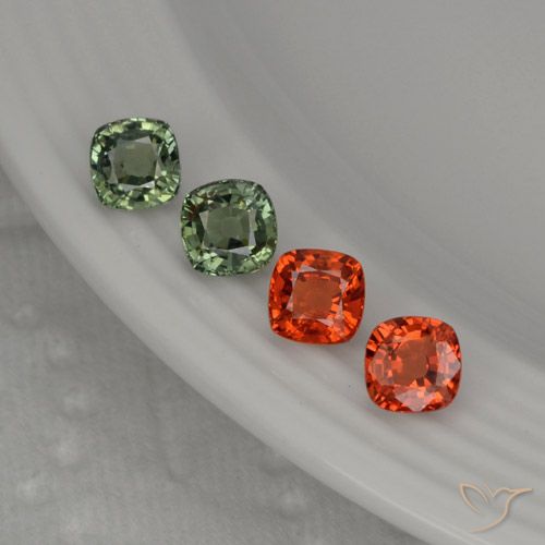 Pedras preciosas de safira multicolorido natural de 2,63 ct, almofada cortada, VS