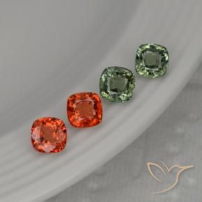 Pedras preciosas de safira multicolorido natural de 2,63 ct, almofada cortada, VS