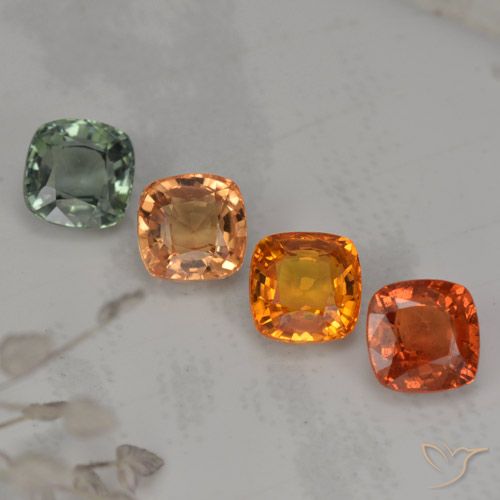 Pedras preciosas de safira multicolorido natural de 2,84 ct, almofada cortada, VVS-VS