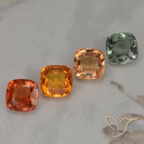 Pedras preciosas de safira multicolorido natural de 2,84 ct, almofada cortada, VVS-VS
