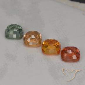 Pedras preciosas de safira multicolorido natural de 2,84 ct, almofada cortada, VVS-VS
