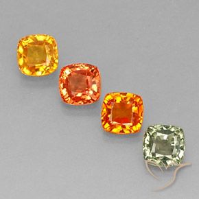 Pedras preciosas de safira multicolorido natural de 2,97 ct, almofada cortada, VS