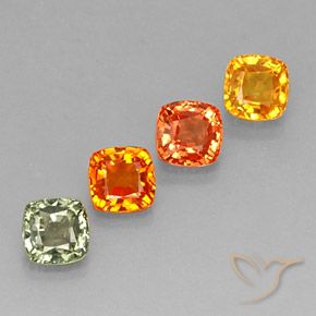 Pedras preciosas de safira multicolorido natural de 2,97 ct, almofada cortada, VS