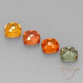 Pedras preciosas de safira multicolorido natural de 2,97 ct, almofada cortada, VS
