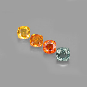Pedras preciosas de safira multicolorido natural de  ct, almofada cortada, VVS-VS
